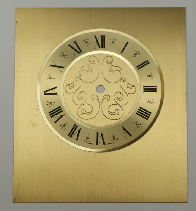 Quality brass clock dial 137 x 160mm vintage old replacement roman
