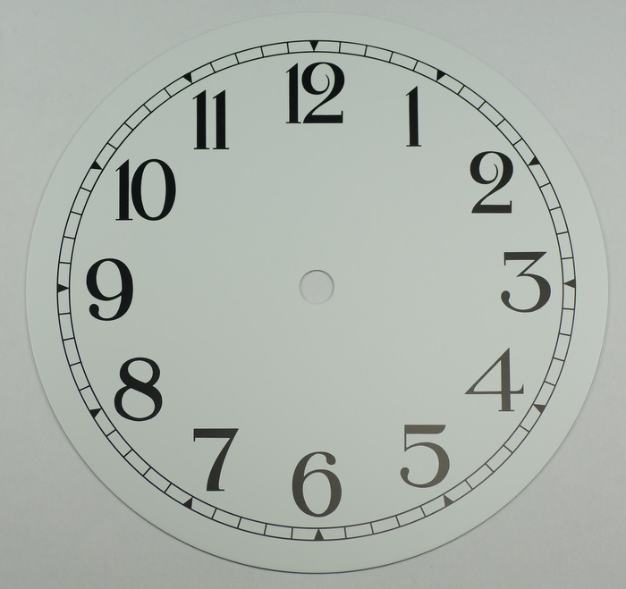 NEW white clock dial 7 inches 177mm aluminium black Arabic figures ...